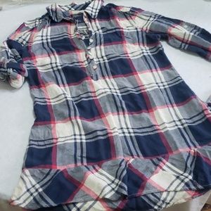 AMERICAN EAGLE COTTON PLAID TOP SIZE 2